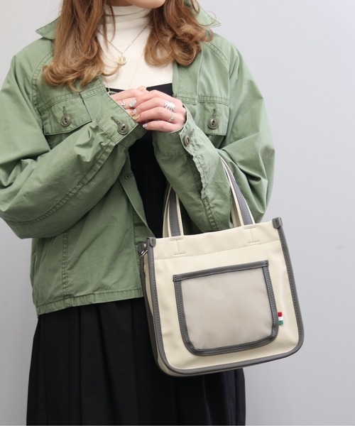 【グッシオベーシック】パイピングミニトートバッグ　２WAYバッグ　ショルダー付