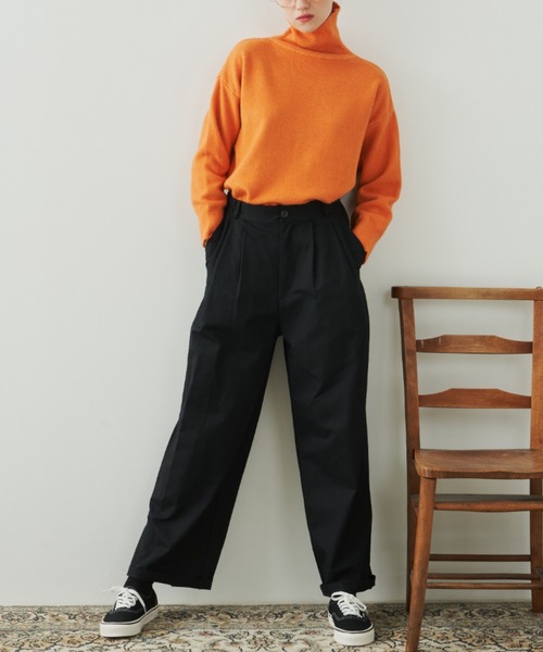 EDIT Gris（エディットグリ）の「オーバーサイズタートルネックニット（ニット/セーター・レディース・グリーン/レッド/オレンジ/ブラック・FREE）」の11枚目の写真