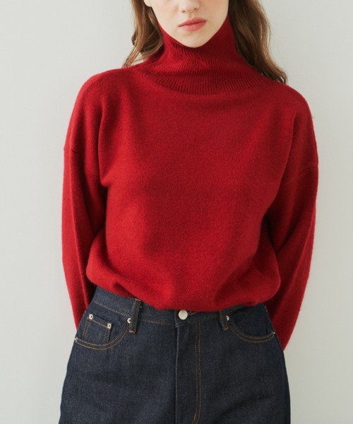 EDIT Gris（エディットグリ）の「オーバーサイズタートルネックニット（ニット/セーター・レディース・グリーン/レッド/オレンジ/ブラック・FREE）」の20枚目の写真