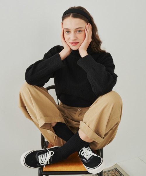 EDIT Gris（エディットグリ）の「オーバーサイズタートルネックニット（ニット/セーター・レディース・グリーン/レッド/オレンジ/ブラック・FREE）」の6枚目の写真