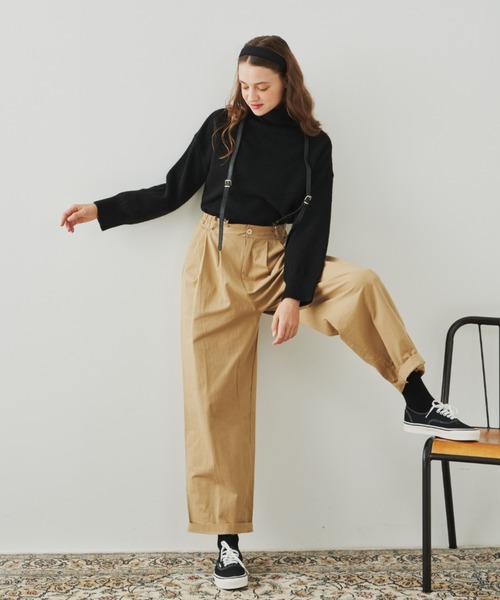 EDIT Gris（エディットグリ）の「オーバーサイズタートルネックニット（ニット/セーター・レディース・グリーン/レッド/オレンジ/ブラック・FREE）」の7枚目の写真