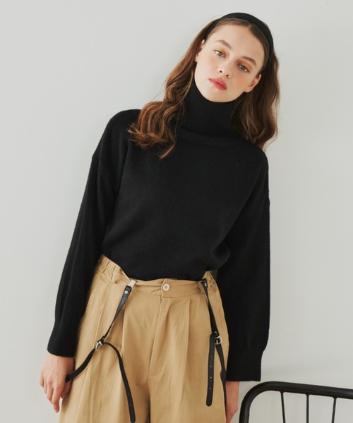 EDIT Gris（エディットグリ）の「オーバーサイズタートルネックニット（ニット/セーター・レディース・グリーン/レッド/オレンジ/ブラック・FREE）」の15枚目の写真