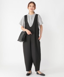 studio CLIP | 【接触冷感/吸水速乾/イージーケア】Ｕネックサロペ[プチ・トールサイズあり](サロペット/オーバーオール)