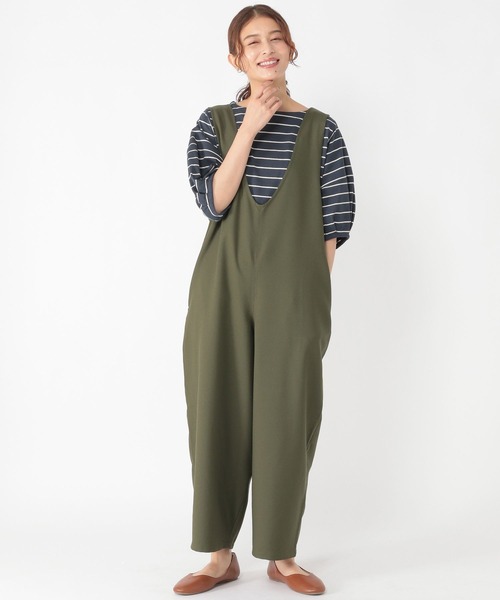 studio CLIP（スタディオクリップ）の「【接触冷感/吸水速乾/イージーケア】Ｕネックサロペ[プチ・トールサイズあり]（サロペット/オーバーオール・レディース・カーキ/モカ/ブラック・FREE/TF/PF）」の8枚目の写真