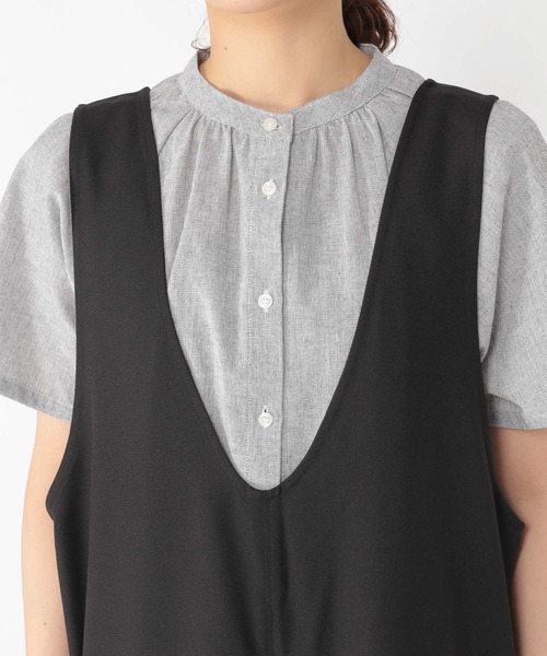 studio CLIP（スタディオクリップ）の「【接触冷感/吸水速乾/イージーケア】Ｕネックサロペ[プチ・トールサイズあり]（サロペット/オーバーオール・レディース・カーキ/モカ/ブラック・FREE/TF/PF）」の12枚目の写真