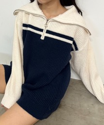 OLIVE des OLIVE | 【ZOZO先行予約】ハーフジップチュニックニット　1032090190(ニット/セーター)