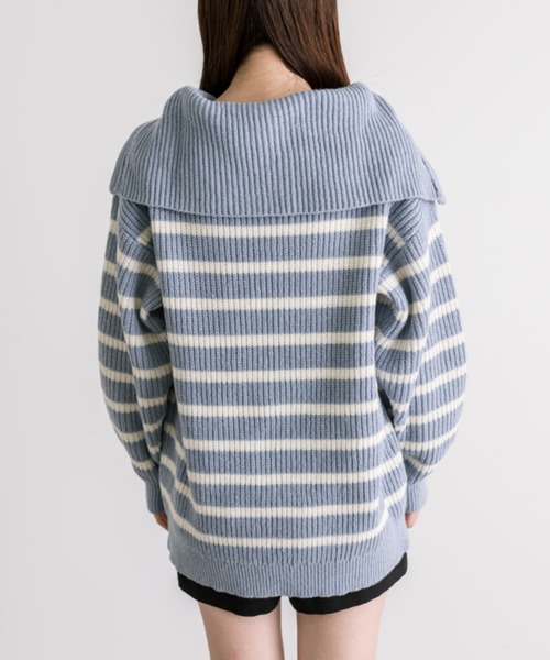 OLIVE des OLIVE（オリーブデオリーブ）の「ハーフジップチュニックニット　1032090190（ニット/セーター・レディース・サックスブルー/ブラック/オフホワイト/ネイビー・FREE）」の21枚目の写真