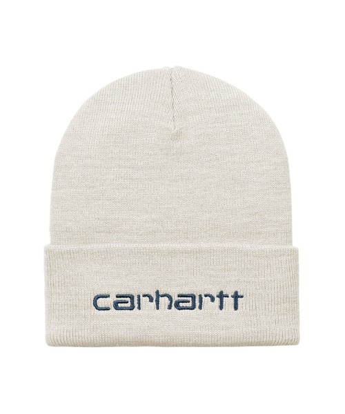 Carhartt（カーハート）の「【Carhartt WIP】SCRIPT BEANIE（ニットキャップ/ビーニー・メンズ・ブラック×ホワイト/ホワイト/ブラック/ネイビー・ONE SIZE）」の2枚目の写真