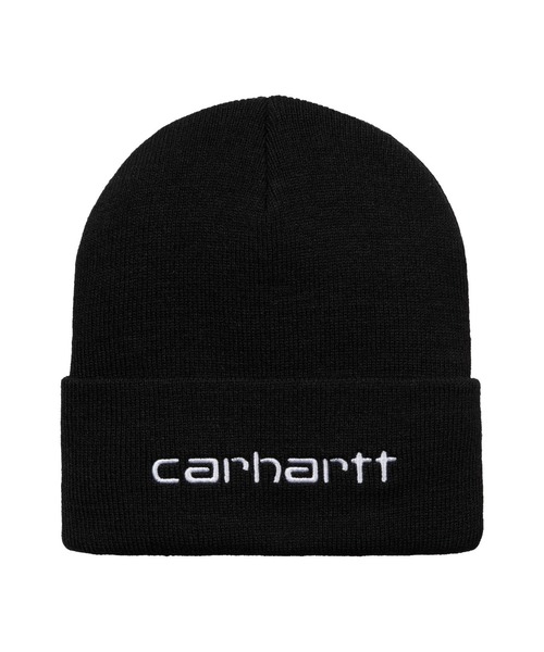 Carhartt（カーハート）の「【Carhartt WIP】SCRIPT BEANIE（ニットキャップ/ビーニー・メンズ・ブラック×ホワイト/ホワイト/ブラック/ネイビー・ONE SIZE）」の5枚目の写真