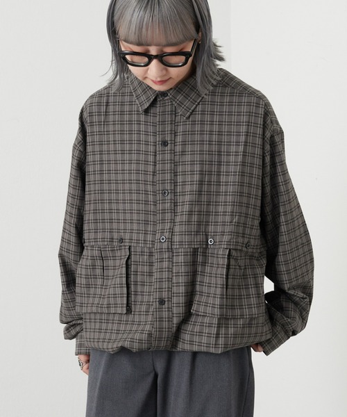 CIAOPANIC TYPY(チャオパニックティピー)の「【ユニセックス】ビエラチェックアウトポケットドロストシャツ(シャツ/ブラウス・メンズ・チャコールグレー/オフホワイト/ブルー・MEDIUM/LARGE)」の10枚目の写真