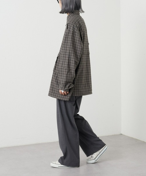 CIAOPANIC TYPY(チャオパニックティピー)の「【ユニセックス】ビエラチェックアウトポケットドロストシャツ(シャツ/ブラウス・メンズ・チャコールグレー/オフホワイト/ブルー・MEDIUM/LARGE)」の5枚目の写真