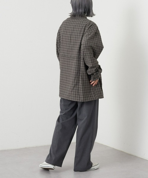 CIAOPANIC TYPY(チャオパニックティピー)の「【ユニセックス】ビエラチェックアウトポケットドロストシャツ(シャツ/ブラウス・メンズ・チャコールグレー/オフホワイト/ブルー・MEDIUM/LARGE)」の7枚目の写真