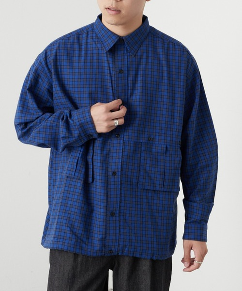 CIAOPANIC TYPY(チャオパニックティピー)の「【ユニセックス】ビエラチェックアウトポケットドロストシャツ(シャツ/ブラウス・メンズ・チャコールグレー/オフホワイト/ブルー・MEDIUM/LARGE)」の19枚目の写真