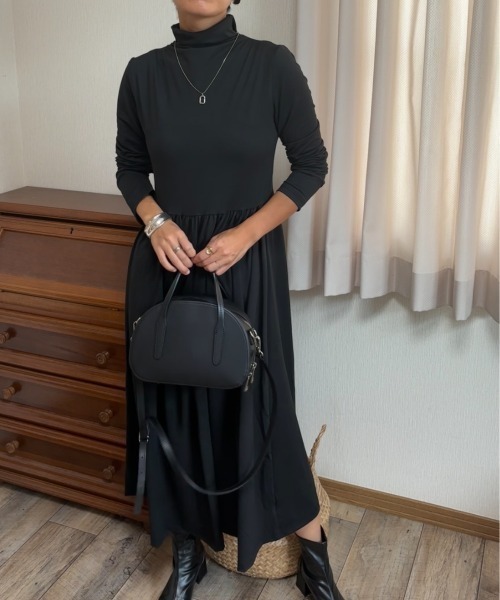 Ritzy(リッツィー)の「ロング丈 ハイネックワンピース(ワンピース・レディース・グレー/ブラック・L/M)」の19枚目の写真