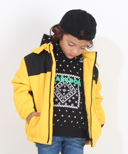 BABYDOLL（ベビードール）の「親子お揃い 中綿ブルゾン8644K（ダウンジャケット/コート・キッズ・パープル/レッド/ベージュ/マスタード/ブルー/グリーン/ブラック/チャコールグレー・110cm/120cm/140cm/130cm/90cm/150cm/100cm）」の7枚目の写真