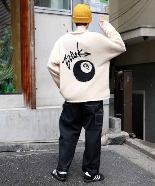 5745【希少デザイン】バルマン☆ビッグロゴ入りバイカラーニット オーバーサイズ 5745【希少デザイン】バルマン☆ビッグロゴ入りバイカラーニット