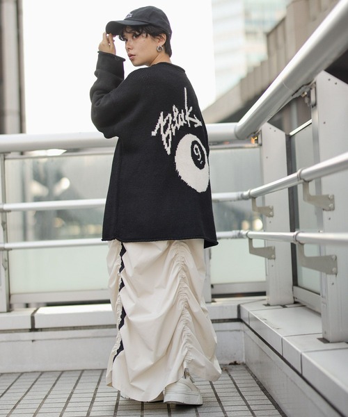 RAGEBLUE（レイジブルー）の「ビリヤードロゴ/ルーズデザインニット