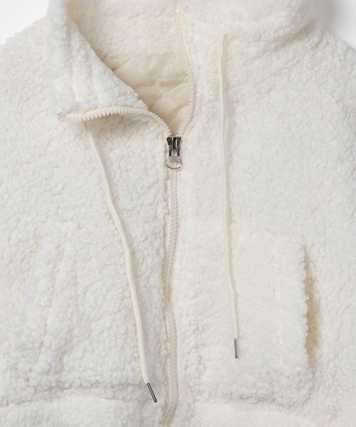 セール】【 2color 】ジップアップハイネックショートボアブルゾン