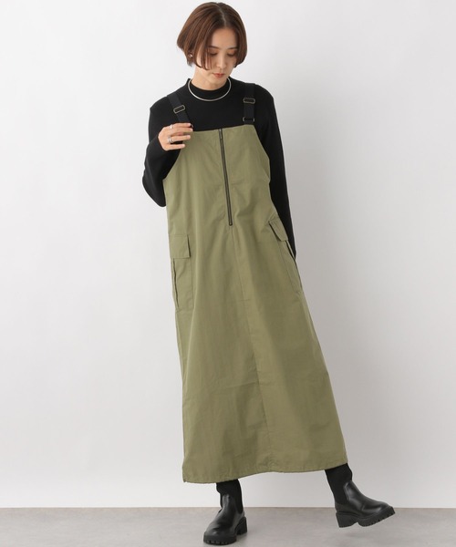 LEPSIM（レプシィム）の「2WAYミリタリージャンスカ2　983208（ジャンパースカート・レディース・ブラック/カーキ/グレー・FREE）」の10枚目の写真