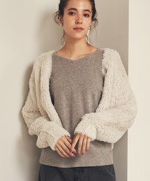 THE SHOP TK （ザ ショップ ティーケー ）の「◆フェザーショートカーデ【手洗い可】（カーディガン/ボレロ）」