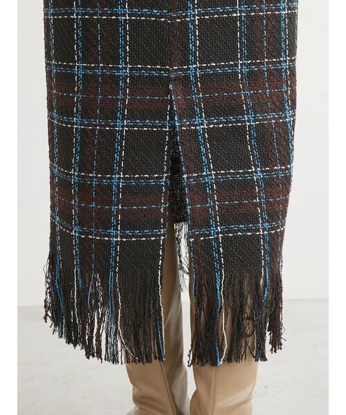Green　Parks（グリーンパークス）の「・SUGAR　SPOON　チェックフリンジスカート（スカート・レディース・ネイビー/ブラック/モカ・FREE）」の13枚目の写真