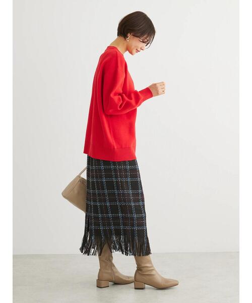 Green　Parks（グリーンパークス）の「・SUGAR　SPOON　チェックフリンジスカート（スカート・レディース・ネイビー/ブラック/モカ・FREE）」の15枚目の写真