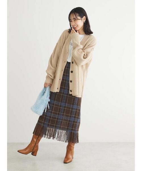 Green　Parks（グリーンパークス）の「・SUGAR　SPOON　チェックフリンジスカート（スカート・レディース・ネイビー/ブラック/モカ・FREE）」の21枚目の写真