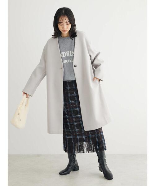 Green　Parks（グリーンパークス）の「・SUGAR　SPOON　チェックフリンジスカート（スカート・レディース・ネイビー/ブラック/モカ・FREE）」の22枚目の写真