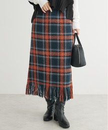 ・SUGAR　SPOON　チェックフリンジスカート