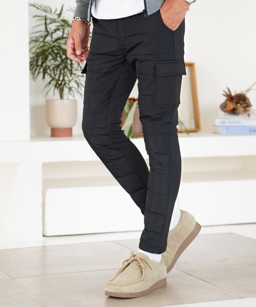 jiggys shop(ジギーズショップ)の「スキニー ストレッチ ダウンカーゴパンツ(カーゴパンツ・メンズ・ブラック系その他/カーキ/ネイビー/ベージュ/ブラック/チャコールグレー/ライトグレー・MEDIUM/LARGE/X-LARGE)」の2枚目の写真
