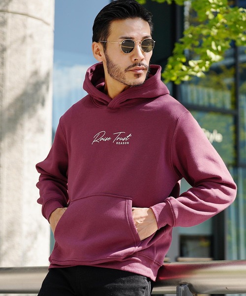 jiggys shop(ジギーズショップ)の「裏起毛フーディーロゴプリントスウェットプルパーカー(パーカー・メンズ・ブラック/杢グレー/バーガンディー/カーキ・MEDIUM/LARGE/X-LARGE)」の4枚目の写真