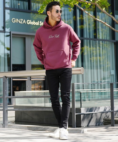jiggys shop(ジギーズショップ)の「裏起毛フーディーロゴプリントスウェットプルパーカー(パーカー・メンズ・ブラック/杢グレー/バーガンディー/カーキ・MEDIUM/LARGE/X-LARGE)」の5枚目の写真