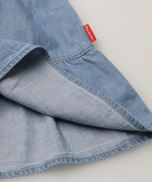 Moujonjon（ムージョンジョン）の「デニムジャンパースカート（ジャンパースカート・キッズ・ライトブルー/ネイビー・100/110/130/90/140/120）」の9枚目の写真