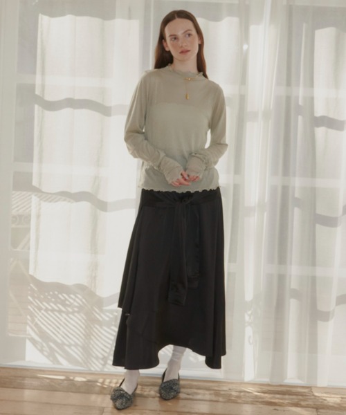 idem（イデム）の「glitter sheer tops/ラメシアートップス（Tシャツ/カットソー・レディース・ピンク/アイボリー/ブルー/ライトブルー・FREE）」の10枚目の写真