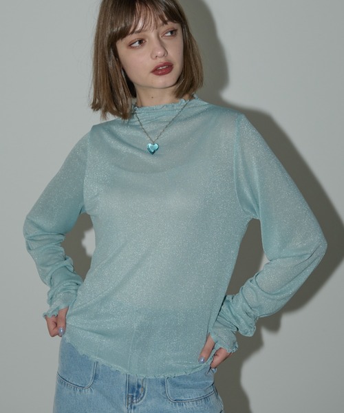 mideal gritter sheer tops / グリッターシアートップス Glitter Sheer Top｜グリッターラメシアートップス – MARTE