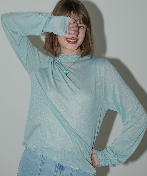 mideal gritter sheer tops / グリッターシアートップス Glitter Sheer Top｜グリッターラメシアートップス – MARTE