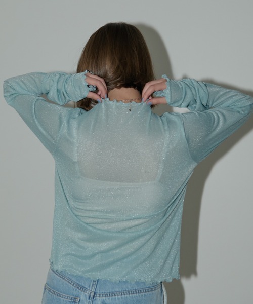 glitter sheer tops/ラメシアートップス（Tシャツ/カットソー