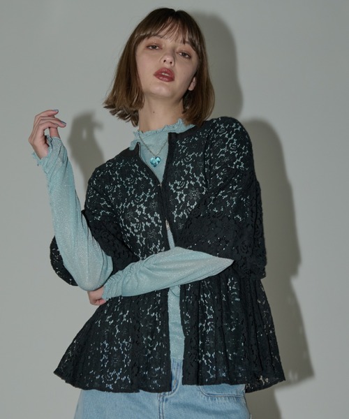 glitter sheer tops/ラメシアートップス（Tシャツ/カットソー