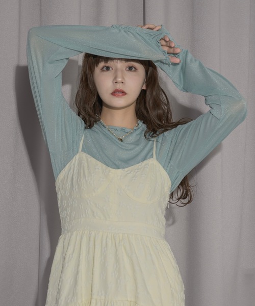 glitter sheer tops/ラメシアートップス（Tシャツ/カットソー