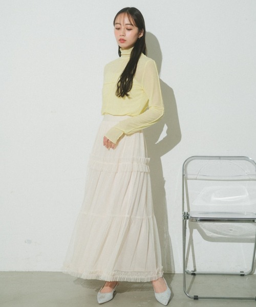 VANNIE U(ヴァニーユー)の「フリルティアードチュールスカート(スカート・レディース・グレー/アイボリー・M/S)」の20枚目の写真