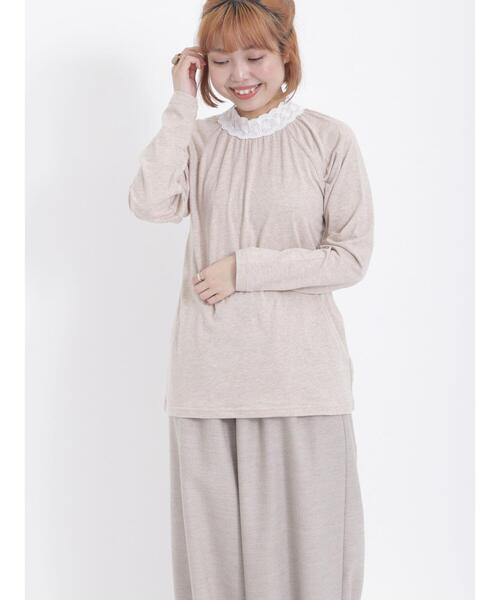 Samansa Mos2（サマンサ モスモス）の「襟レースギャザーカットソー（Tシャツ/カットソー・レディース・ブラック/キナリ/オフホワイト/ベージュ・F）」の22枚目の写真