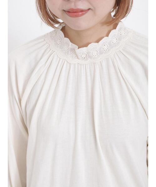 Samansa Mos2（サマンサ モスモス）の「襟レースギャザーカットソー（Tシャツ/カットソー・レディース・ブラック/キナリ/オフホワイト/ベージュ・F）」の18枚目の写真