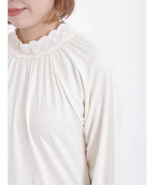 Samansa Mos2（サマンサ モスモス）の「襟レースギャザーカットソー（Tシャツ/カットソー・レディース・ブラック/キナリ/オフホワイト/ベージュ・F）」の17枚目の写真