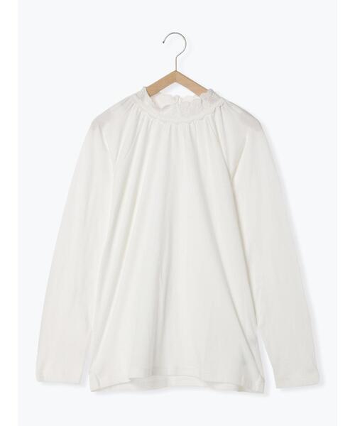 Samansa Mos2（サマンサ モスモス）の「襟レースギャザーカットソー（Tシャツ/カットソー・レディース・ブラック/キナリ/オフホワイト/ベージュ・F）」の10枚目の写真