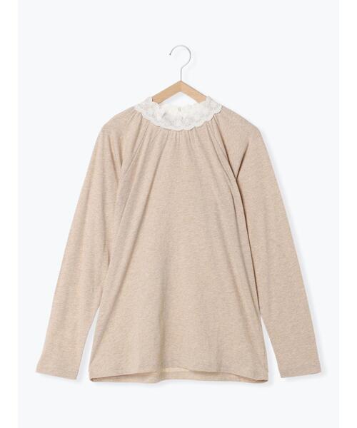 Samansa Mos2（サマンサ モスモス）の「襟レースギャザーカットソー（Tシャツ/カットソー・レディース・ブラック/キナリ/オフホワイト/ベージュ・F）」の9枚目の写真