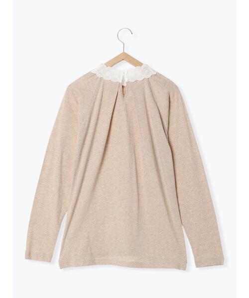 Samansa Mos2（サマンサ モスモス）の「襟レースギャザーカットソー（Tシャツ/カットソー・レディース・ブラック/キナリ/オフホワイト/ベージュ・F）」の8枚目の写真