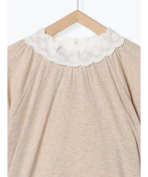 Samansa Mos2（サマンサ モスモス）の「襟レースギャザーカットソー（Tシャツ/カットソー・レディース・ブラック/キナリ/オフホワイト/ベージュ・F）」の7枚目の写真