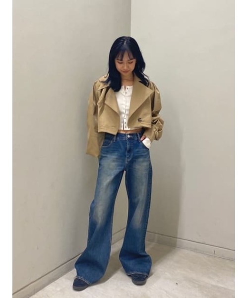 セール】CROP VOLUME TRENCH JK クロップ ボリューム トレンチ
