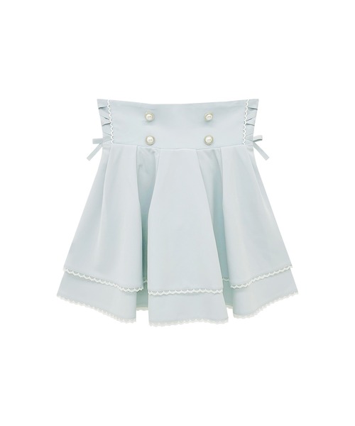 Honey Cinnamon（ハニーシナモン）の「レースアップフレアスカート（スカート・レディース・サックスブルー/ピンク・FREE）」の5枚目の写真