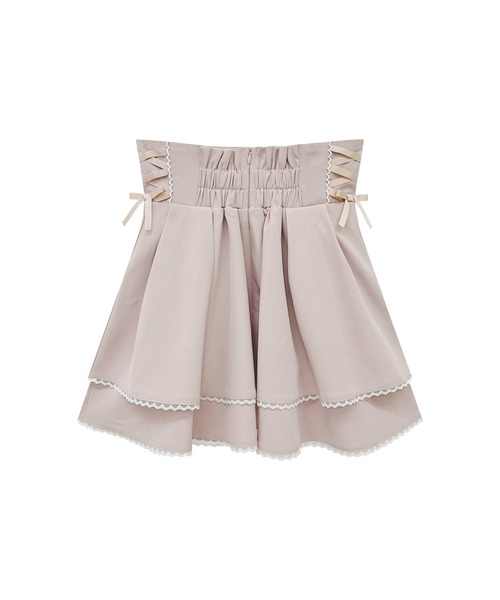 Honey Cinnamon（ハニーシナモン）の「レースアップフレアスカート（スカート・レディース・サックスブルー/ピンク・FREE）」の8枚目の写真